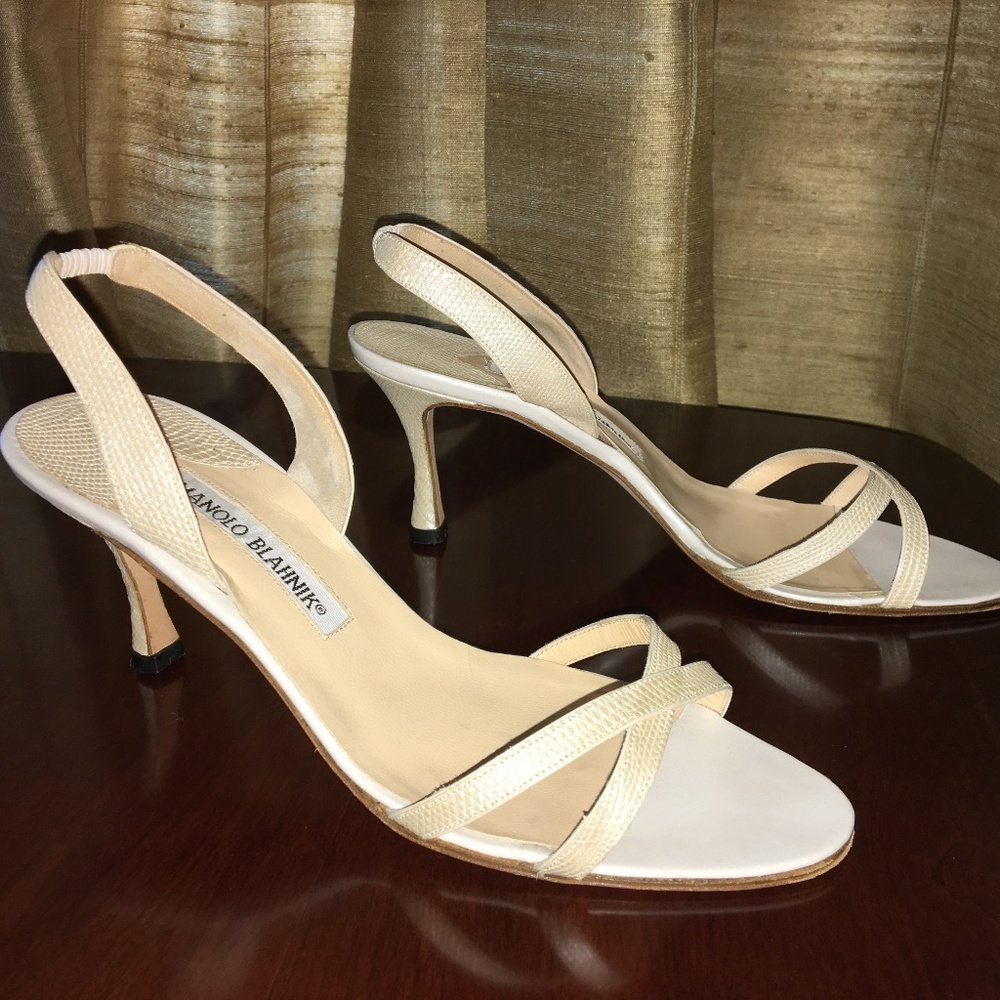 Manolo Blahnik Cream Heels